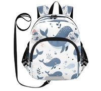 ISAOA Mini zaino per bambini zaino per bambini zaino da viaggio borsa balene su uno sfondo chiaro per asilo elementare ragazzi ragazze, Multi, M