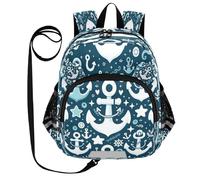 ISAOA Mini zaino per bambini zaino per bambini zaino da viaggio borsa blu bianca lancia per asilo elementare ragazzi ragazze, Multi, M