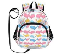 ISAOA Mini zaino per bambini zaino per bambini zaino da viaggio borsa blu rosa gialla balena per scuola materna elementare ragazzi ragazze, Multi, S