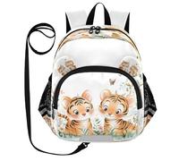 ISAOA Mini zaino per bambini zaino per bambini zaino da viaggio borsa carino due tigri per asilo elementare ragazzi ragazze, Multi, S