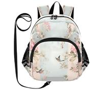 ISAOA Mini zaino per bambini zaino per bambini zaino da viaggio borsa colibrì blu rosa fiore per asilo elementare ragazzi ragazze, Multi, S
