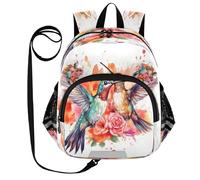 ISAOA Mini zaino per bambini zaino per bambini zaino da viaggio borsa colibrì rosa per asilo elementare ragazzi ragazze, Multi, S