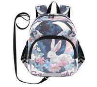ISAOA Mini zaino per bambini zaino per bambini zaino da viaggio borsa da viaggio adorabile coniglio circondato dalla luna per asilo elementare ragazzi ragazze, Multi, S