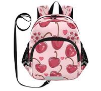 ISAOA Mini zaino per bambini zaino per bambini zaino da viaggio borsa da viaggio ciliegie cuori per asilo elementare ragazzi ragazze, Multi, M