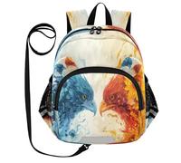 ISAOA Mini zaino per bambini zaino per bambini zaino da viaggio borsa da viaggio due aquile faccia girasoli per scuola materna elementare ragazzi ragazze, Multi, S