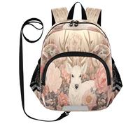 ISAOA Mini zaino per bambini zaino per bambini zaino da viaggio borsa da viaggio fiore cervo bianco per asilo elementare ragazzi ragazze, Multi, S