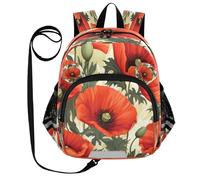 ISAOA Mini zaino per bambini zaino per bambini zaino da viaggio borsa da viaggio fiore rosso uno per asilo elementare ragazzi ragazze, Multi, S