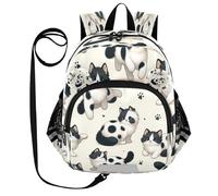 ISAOA Mini zaino per bambini zaino per bambini zaino da viaggio borsa da viaggio gatto bianco nero per asilo elementare ragazzi ragazze, Multi, M