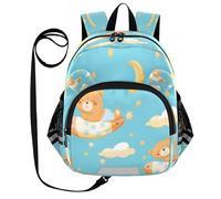 ISAOA Mini zaino per bambini zaino per bambini zaino da viaggio borsa da viaggio orso nel cielo per scuola materna elementare ragazzi ragazze, Multi, M