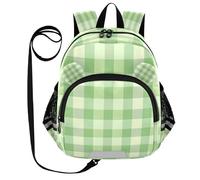 ISAOA Mini zaino per bambini zaino per bambini zaino da viaggio borsa da viaggio verde chiaro motivo a scacchi per scuola materna elementare ragazzi ragazze, Multi, M