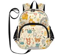 ISAOA Mini zaino per bambini zaino per bambini zaino da viaggio borsa felice animale per asilo elementare ragazzi ragazze, Multi, S