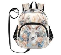ISAOA Mini zaino per bambini zaino per bambini zaino da viaggio borsa flowe cervo bianco per asilo elementare ragazzi ragazze, Multi, M