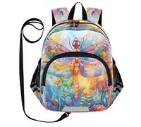 ISAOA Mini zaino per bambini zaino per bambini zaino da viaggio borsa libellula Sprite fiori cespugli per asilo elementare ragazzi ragazze, Multi, M