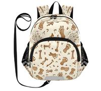 ISAOA Mini zaino per bambini zaino per bambini zaino da viaggio borsa marrone impronte e ossa per asilo elementare ragazzi ragazze, Multi, S