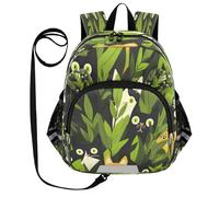 ISAOA Mini zaino per bambini zaino per bambini zaino da viaggio borsa nera bianca gatto erba per asilo elementare ragazzi ragazze, Multi, M