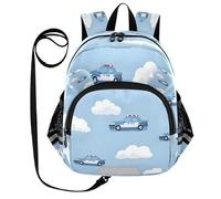 ISAOA Mini zaino per bambini zaino per bambini zaino da viaggio borsa polizia auto nuvola bianca per asilo elementare ragazzi ragazze, Multi, M