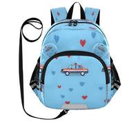ISAOA Mini zaino per bambini zaino per bambini zaino da viaggio borsa polizia auto sfondo blu modello per asilo elementare ragazzi ragazze, Multi, M