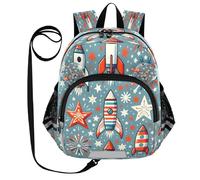 ISAOA Mini zaino per bambini zaino per bambini zaino da viaggio borsa razzo fuochi d'artificio per scuola materna elementare ragazzi ragazze, Multi, S