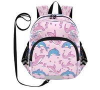 ISAOA Mini zaino per bambini zaino per bambini zaino da viaggio borsa rosa blu balena per asilo elementare ragazzi ragazze, Multi, S