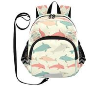 ISAOA Mini zaino per bambini zaino per bambini zaino da viaggio borsa rosa grigia balena per asilo elementare ragazzi ragazze, Multi, M