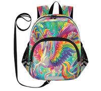 ISAOA Mini zaino per bambini zaino per bambini zaino da viaggio borsa unicorno al centro per asilo elementare ragazzi ragazze, Multi, M