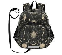 ISAOA Mini zaino per bambini zaino per bambini zaino da viaggio zaino luna segni zodiacali per asilo elementare ragazzi ragazze, Multi, M