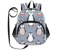 ISAOA Mini zaino per bambini zaino per bambini zaino da viaggio zaino nero rosso pinguino per asilo elementare ragazzi ragazze, Multi, M