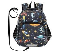 ISAOA Mini zaino per bambini zaino per bambini zaino da viaggio zaino Ufo alieni e astronavi per asilo elementare ragazzi ragazze, Multi, M