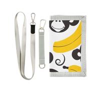 ISAOA Monkey Face Banana - Portafogli per bambini senza cuciture, con tasca portamonete con cerniera e porta carte, portafoglio novità per regali di compleanno per bambini