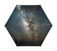 ISAOA Ombrello da viaggio Fantastico Spazio Nebulosa Galaxy Ombrello Pieghevole Auto Open Close Ombrello, Ombrello Portatile, Forte Telaio in Fibra di Vetro, Baldacchino Rinforzato, Ombrello UV, #01,