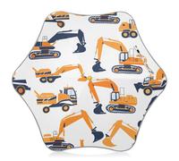 ISAOA Ombrello per bambini, leggero, antivento, automatico, con bastone aperto, arancione, macchinario di scavo per pioggia e sole