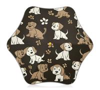 ISAOA Ombrello per bambini, leggero, antivento, con apertura automatica, con stampa di cani chic e cartoni animati, colore marrone, per pioggia e sole