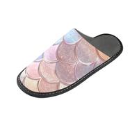ISAOA Pantofole antiscivolo lavabili e riutilizzabili, pantofole con suola imbottita, squame di drago scintillanti, per casa, interni, ospiti, hotel, feste, Multi, 39.5/40 EU