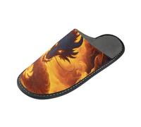 ISAOA Pantofole antiscivolo lavabili e riutilizzabili, pantofole da donna con suola imbottita, arancione drago di fuoco per casa, interni, ospiti, hotel, feste, Multi, 40.5/41 EU