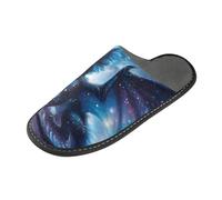 ISAOA Pantofole antiscivolo lavabili e riutilizzabili, pantofole da donna con suola imbottita, blu Dragon Dream Home Indoor Guest Hotel Party Slipper, Multi, 43/44 EU