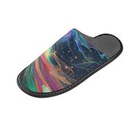 ISAOA Pantofole antiscivolo lavabili e riutilizzabili, pantofole da donna con suola imbottita, drago volante arcobaleno, per casa, interni, ospiti, hotel, feste