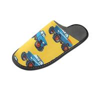 ISAOA Pantofole antiscivolo lavabili e riutilizzabili, pantofole da donna con suola imbottita, Monster Truck Cartoon Home Indoor Guest Hotel Party Slipper