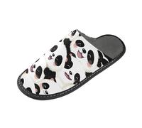 ISAOA Pantofole antiscivolo lavabili e riutilizzabili, pantofole da donna con suola imbottita, simpatiche e felici panda per casa, ospiti, hotel, feste, Multi, 43/44 EU