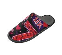 ISAOA Pantofole antiscivolo lavabili e riutilizzabili, pantofole da donna con suola imbottita, Six Seven Love Home Indoor Guest Hotel Party Slipper, Multi, 40.5/41 EU