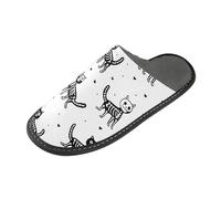 ISAOA Pantofole antiscivolo lavabili e riutilizzabili, pantofole da donna con suola imbottita, teschio gatto amore casa interna ospite hotel feste pantofole, Multi, 43/44 EU