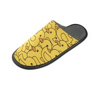 ISAOA Pantofole antiscivolo lavabili riutilizzabili, pantofole con suola imbottita, simpatiche anatre gialle, per casa, interni, ospiti, hotel, feste, Multi, 44.5/45 EU