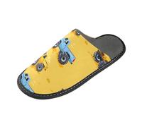 ISAOA Pantofole antiscivolo lavabili riutilizzabili, pantofole da donna con suola imbottita, blu giallo Monster Truck, pantofole per interni per ospiti, hotel, feste