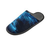 ISAOA Pantofole antiscivolo lavabili riutilizzabili, pantofole da donna con suola imbottita, drago blu acqua, pantofole per casa, hotel, feste, Multi, 39.5/40 EU