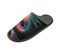 ISAOA Pantofole antiscivolo lavabili riutilizzabili, pantofole da donna e da uomo con suola imbottita, ali di drago arcobaleno, per casa, interni, ospiti, hotel, feste, Multi, 44.5/45 EU