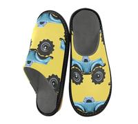 ISAOA Pantofole blu Monster Truck House per donne e uomini, pantofole antiscivolo calde pantofole per interni ed esterni, 34-35, Monster Truck Blu, 43/44 EU
