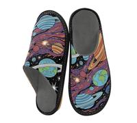 ISAOA Pantofole colorate con pianeta dell'universo per donne e uomini, pantofole antiscivolo calde pantofole da casa per interni ed esterni, 34-35, Pianeta Universo Colorato, 39.5/40 EU