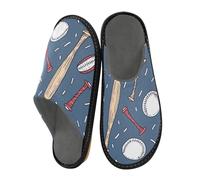 ISAOA Pantofole da baseball con parole per la casa, per donne e uomini, pantofole antiscivolo calde pantofole da casa per interni ed esterni, 34-35, Baseball Con Parola, 39.5/40 EU