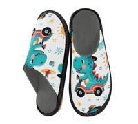 ISAOA Pantofole da casa con conducente di dinosauro in estate per donne e uomini, pantofole antiscivolo calde pantofole da casa per interni ed esterni, 34-35, Dinosauro Driver in ora legale, 44.5/45