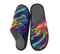 ISAOA Pantofole da casa con fulmine drago, per donne e uomini, pantofole antiscivolo calde pantofole da casa per interni ed esterni, 34-35, Drago Fulmine, 39.5/40 EU