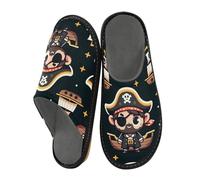 ISAOA Pantofole da casa con navi pirata per donne e uomini, pantofole antiscivolo calde pantofole da casa per interni ed esterni, 34-35, Navi pirata, 39.5/40 EU